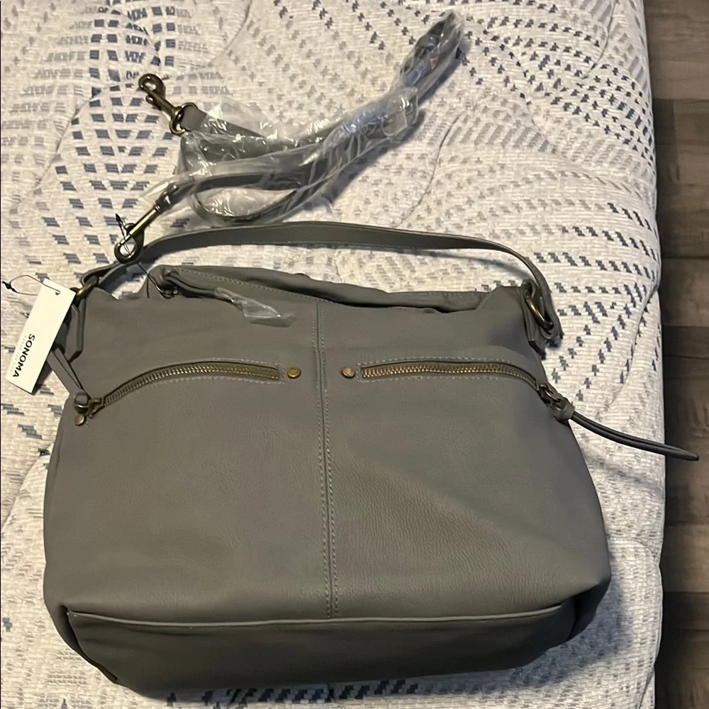 Sonoma Gray Shoulder Bag with Adjustable Strap